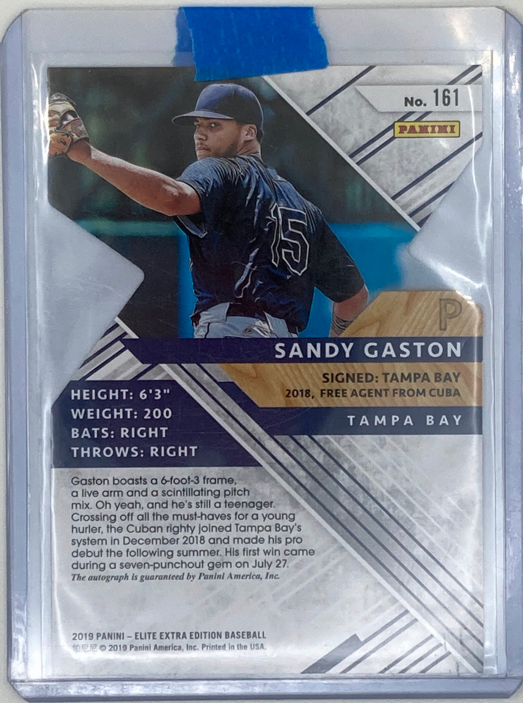 2019 Elite Extra Edition Panini Sandy Gaston Autographed And Numbered