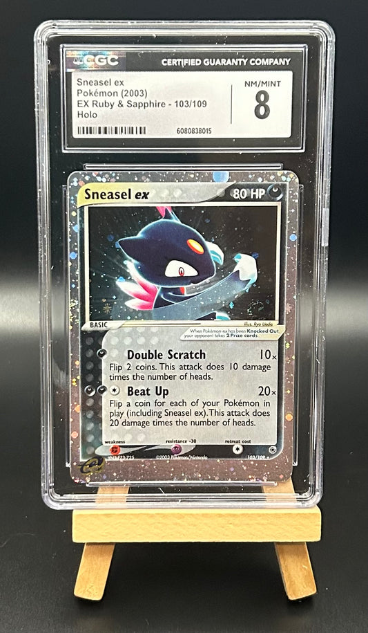 Sneasel Ex- Ruby and Sapphire (RS)Holo Rare CGC 8 with swirls