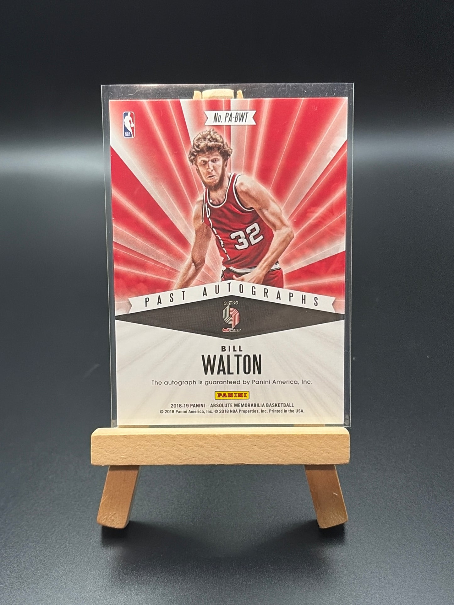 2018-2019 Absolute Memorabilia Bill Walton Auto 03/99