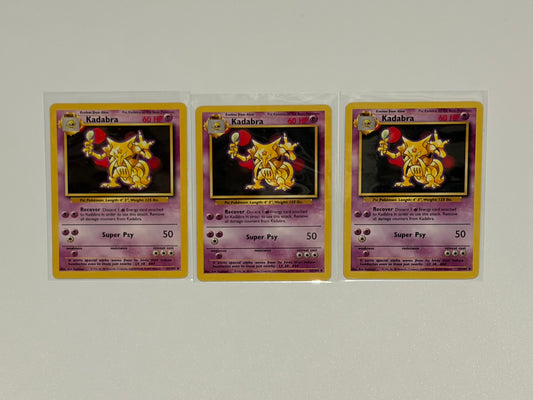 Kadabra - Base Set (BS) UnCommon 3 card lot LP