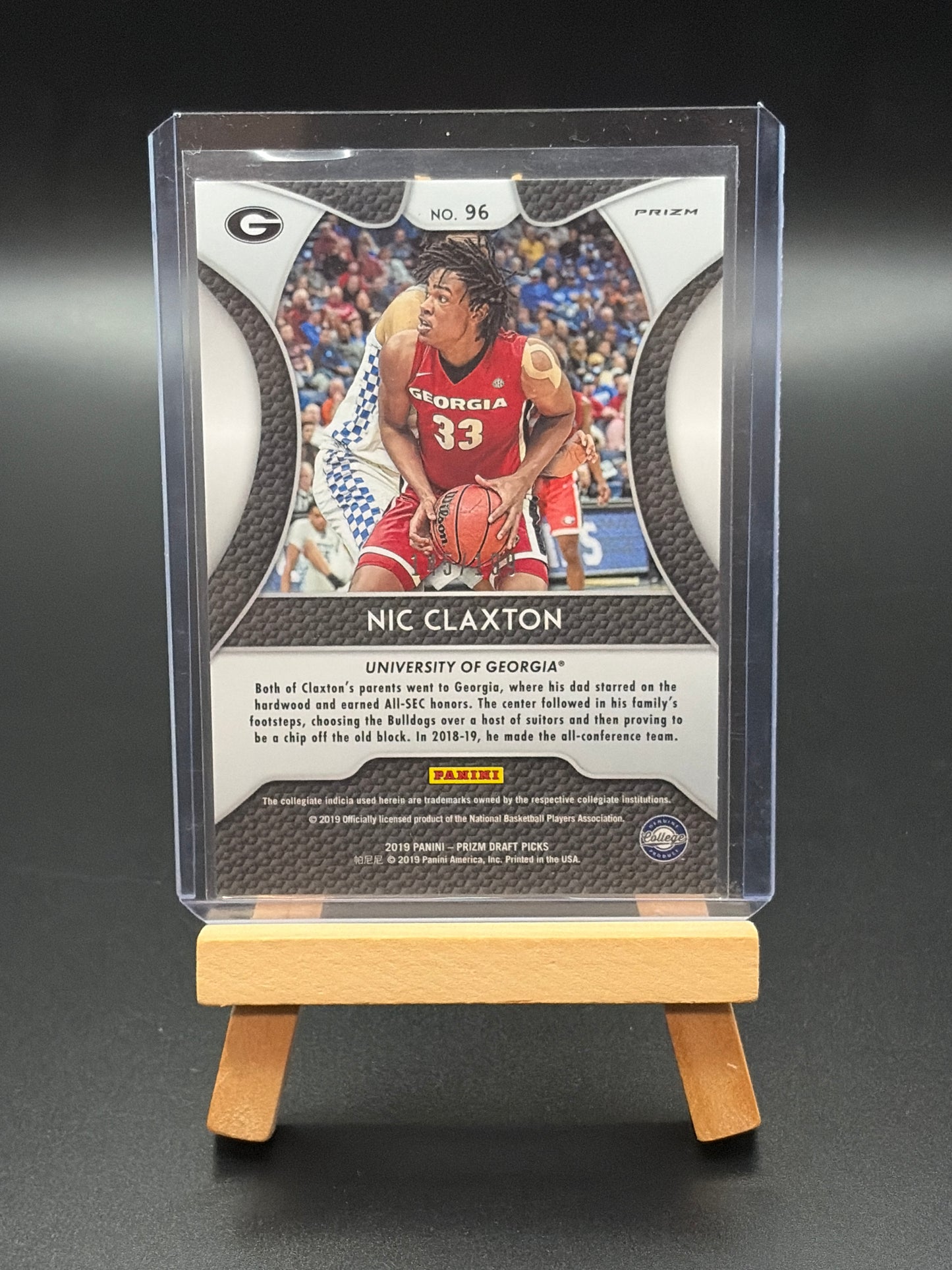 2019 Panini Draft Picks Nic Claxton Purple & Green Prizm Numbered Parallel Card