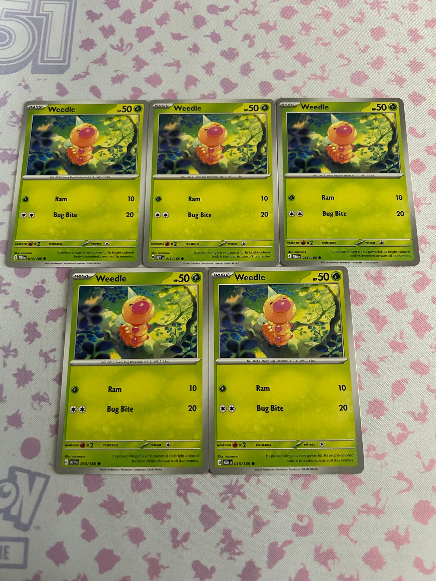 5 Weedle Card Scarlet & Violet 151 lot