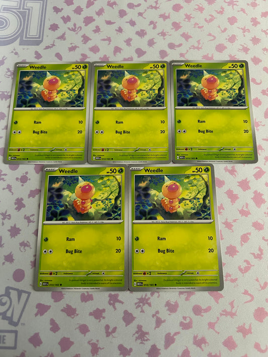 5 Weedle Card Scarlet & Violet 151 lot