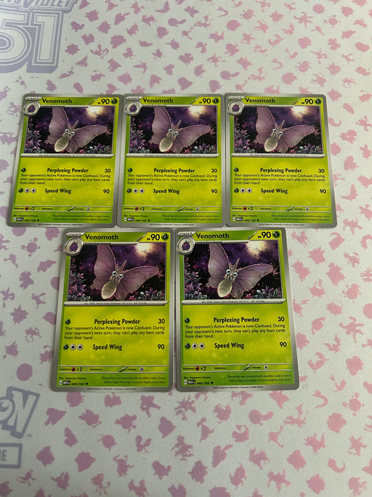 5 Venomoth Card Scarlet & Violet 151 lot