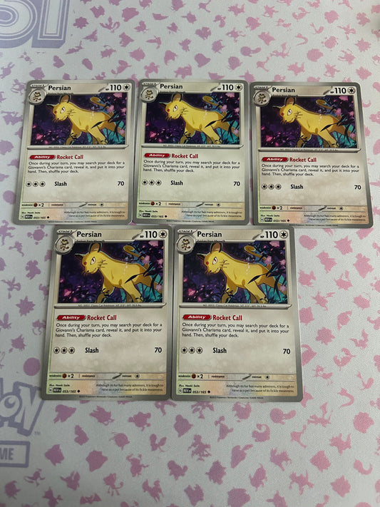 5 Persian Card Scarlet & Violet 151 lot