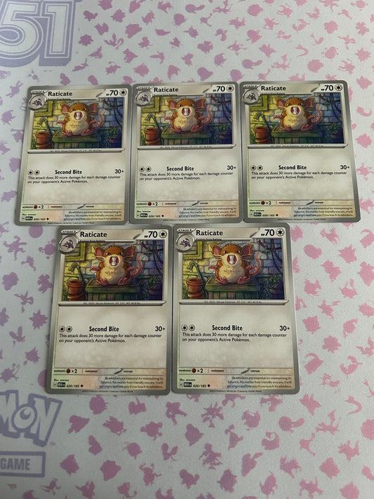 5 Raticate Card Scarlet & Violet 151 lot