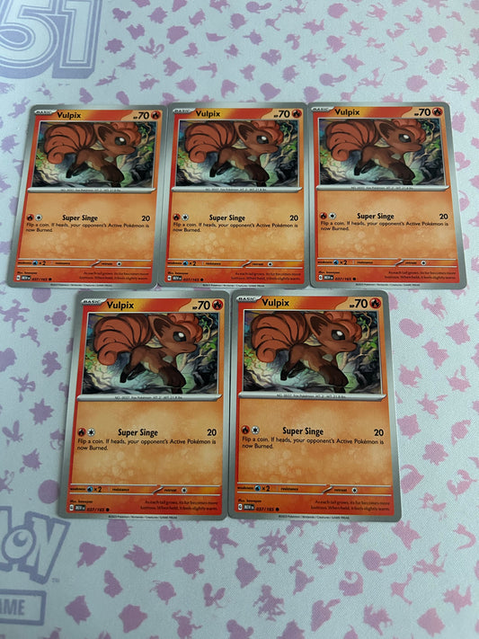 5 Vulpix Card Scarlet & Violet 151 lot