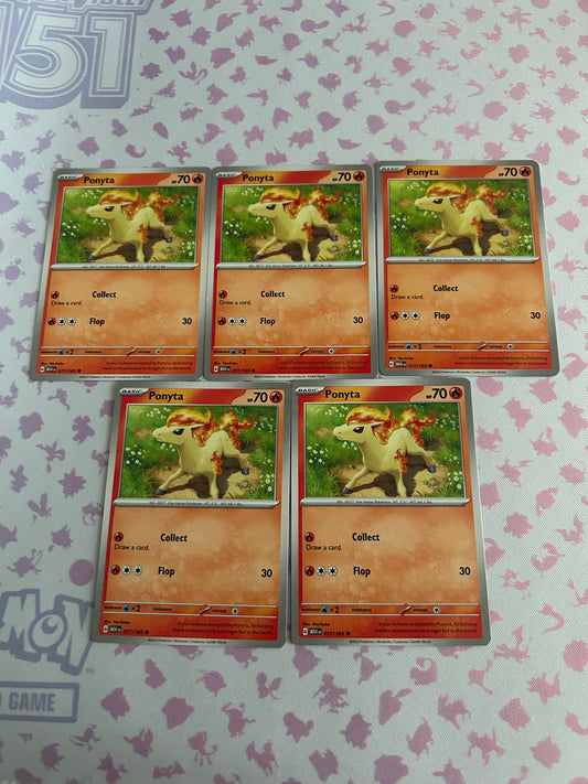 5 Ponyta Card Scarlet & Violet 151 lot