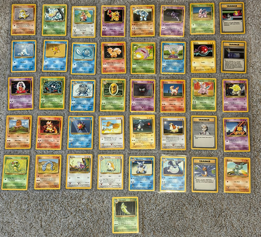 41 Card Pokemon Base Set Collection Mostly LP