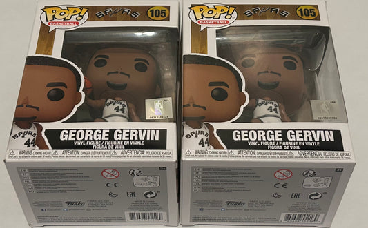 George Gervin Funko Pop with 20 Card Spurs Card Lot #1