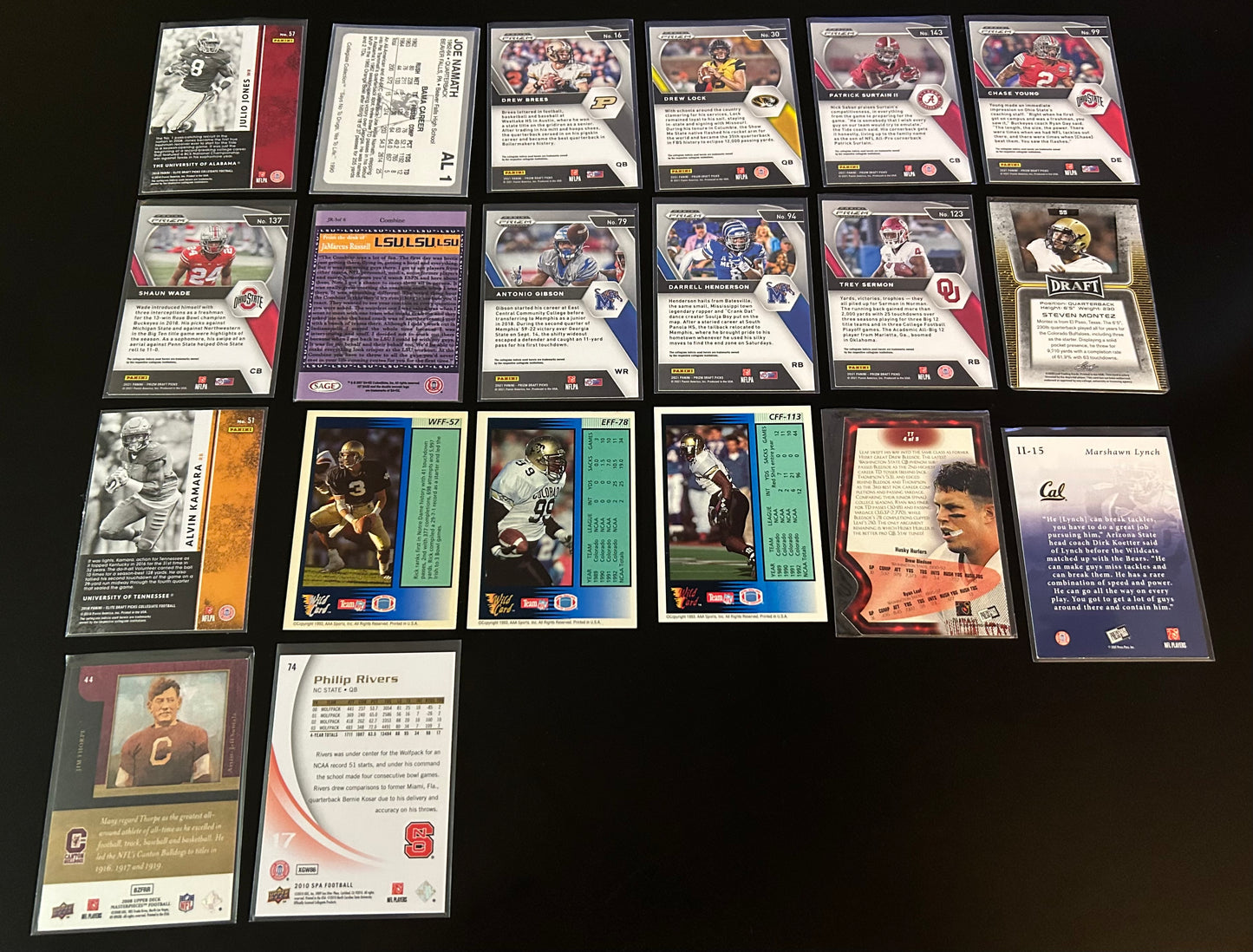 College Football $5 20 Card lot #1