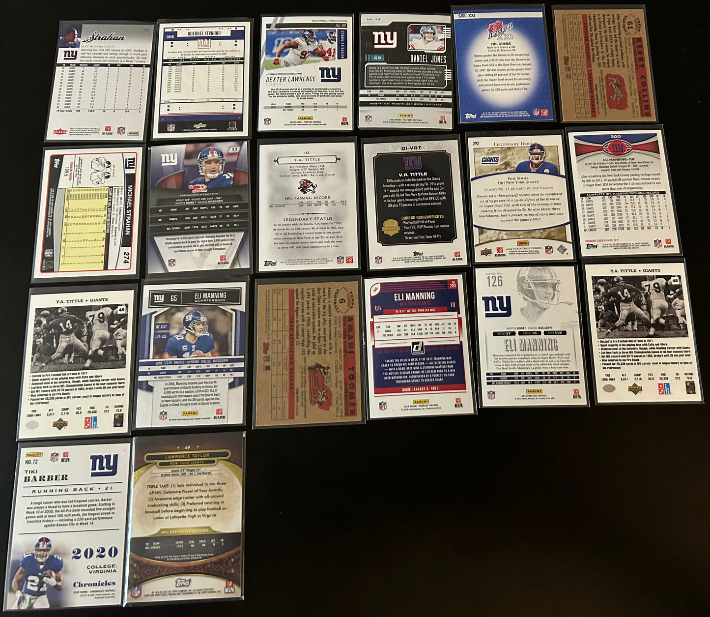 NFL New York Giants $5 20 Card Lot #1