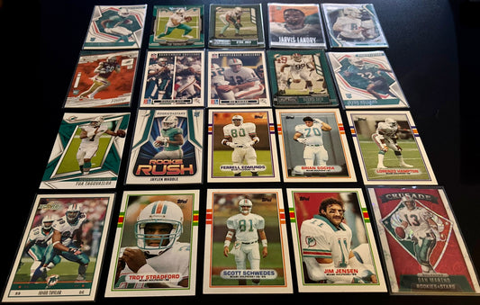 NFL Miami Dolphins $5 20 Card Lot #1