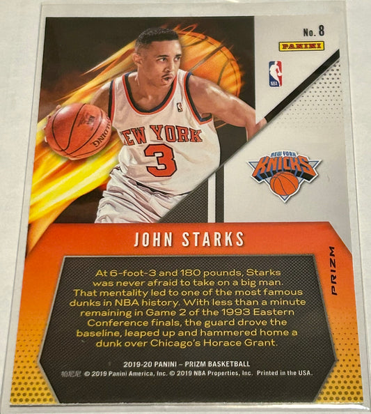 2019-2020 Panini Prizm New York Knicks John Starks Fearless Hyper Prizm Parallel Card