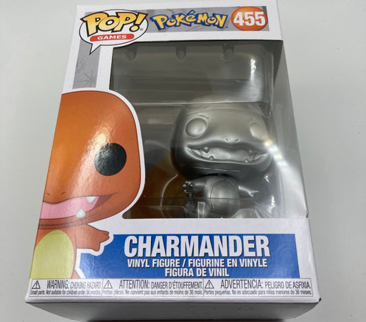 Funko Pop! Metallic Charmander with 5 pokemon card lot