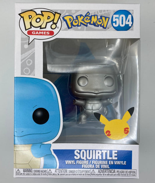 Funko Pop! Metallic Squirtle with 5 pokemon card lot